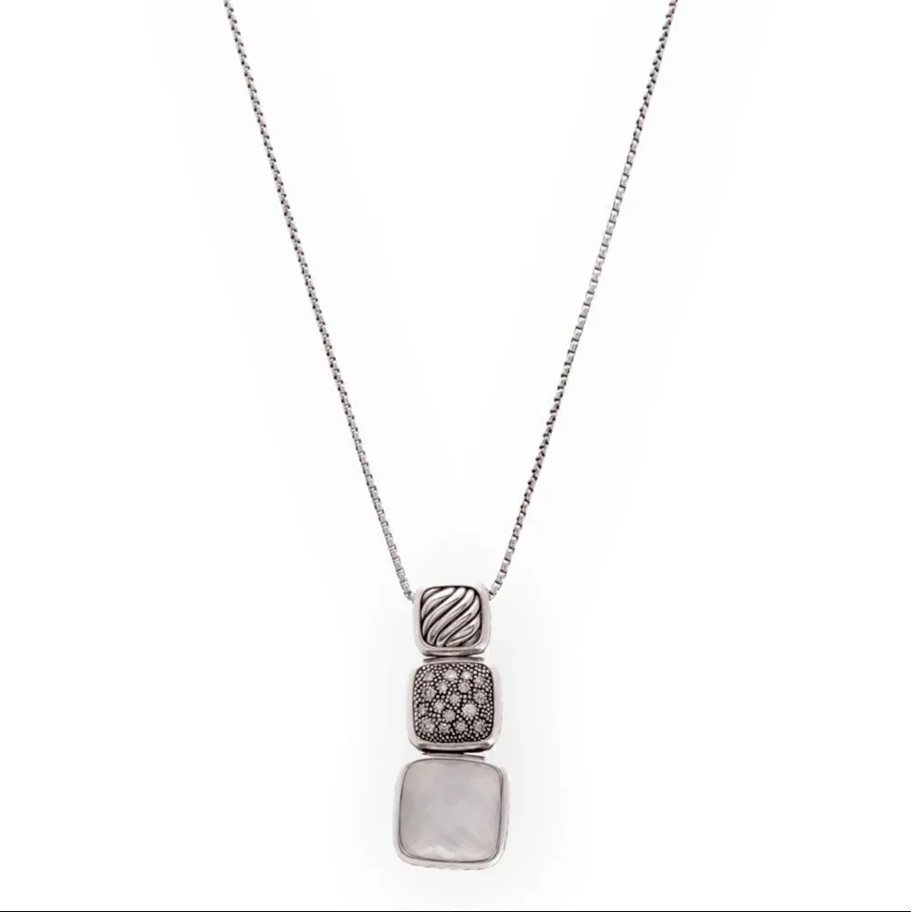 David Yurman Sterling Silver Chicklet Necklace